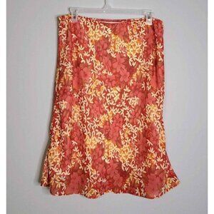 Fred David Shades of Orange Elastic Waist Lined Skirt Plus Size 2X